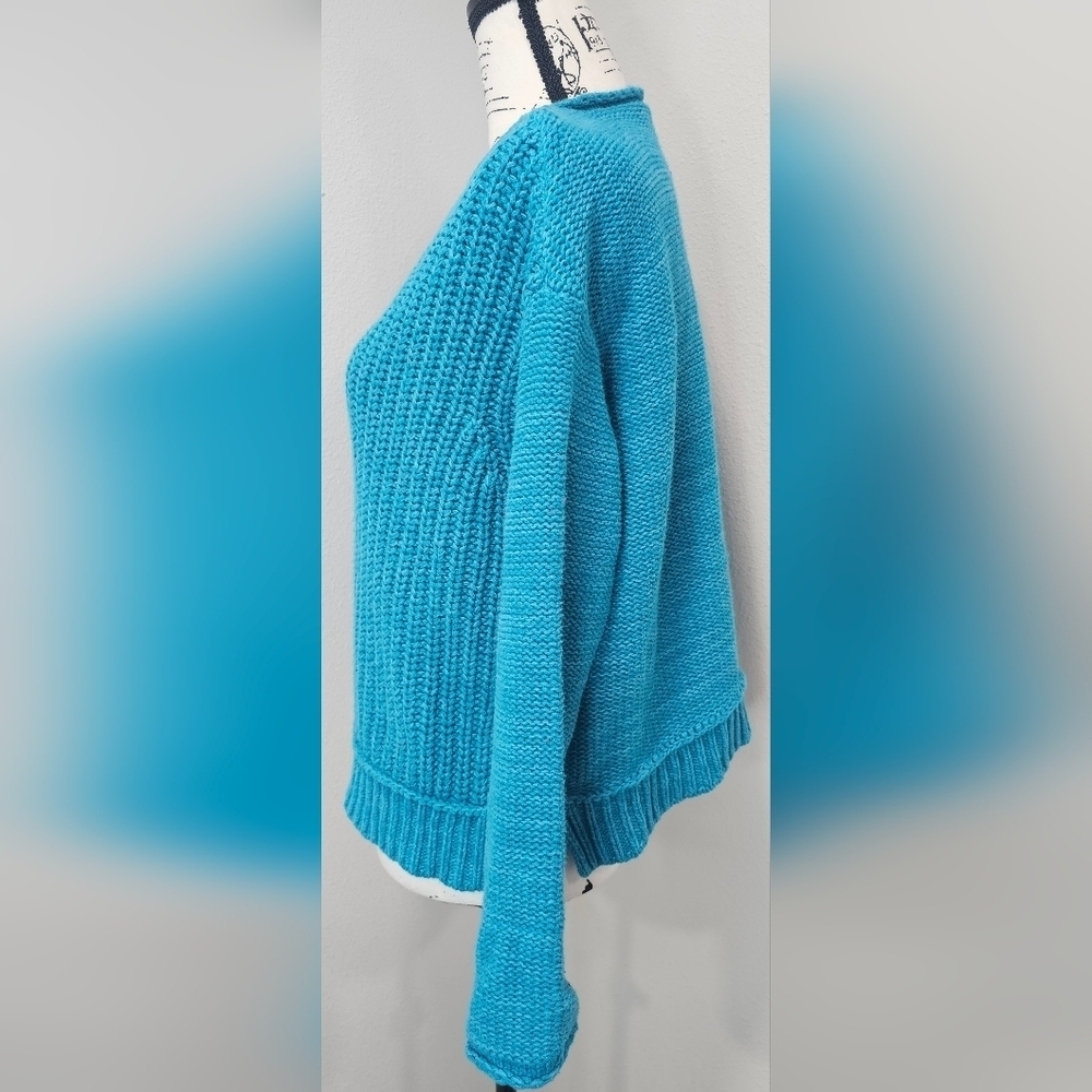 Habitat Women's Cotton Shaker Knit Crew Neck Blue Long Sleeve Sweater Size Small - Picture 6 of 13